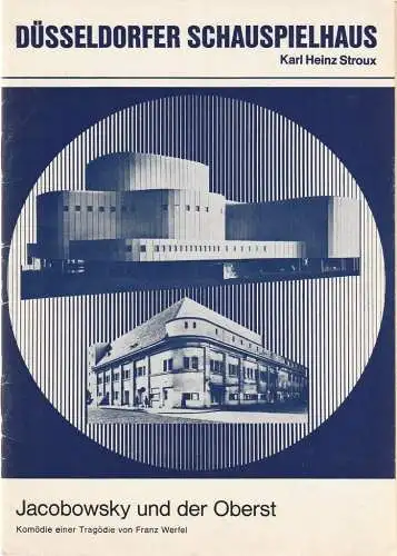Düsseldorfer Schauspielhaus, Karl Heinz Stroux, G. Johannes Klose: Programmheft Franz Werfel JACOBOWSKY UND DER OBERST 11. Oktober 1967 Spielzeit 1967 / 68 Heft II (18). 