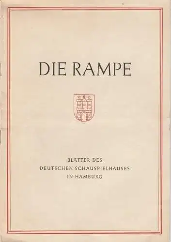 Deutsches Schauspielhaus in Hamburg, Albert Lippert, Ludwig Benninghoff: Programmheft Johannes von Guenther DER KREIDEKREIS Die Rampe Spielzeit 1953 / 54 Heft 3 (18). 