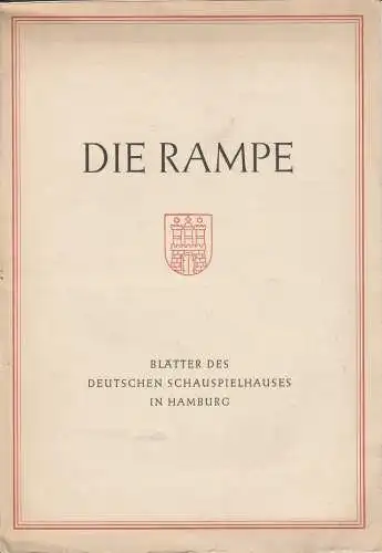 Deutsches Schauspielhaus in Hamburg, Albert Lippert, Ludwig Benninghoff: Programmheft Heinrich von Kleist DER ZERBROCHENE KRUG Die Rampe Spielzeit 1953 / 54 Heft 5 (zerbrochne) (18). 