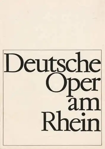 Deutsche Oper am Rhein-Theatergemeinschaft Düsseldorf-Duisburg, Grischa Barfuß, Rolf Trouwborst, Ilka Kügler: Programmheft Otto Nicolai DIE LUSTIGEN WEIBER VON WINDSOR Wiederaufnahme 9. März 1979 Spielzeit 1978 / 79 Heft 5 (18). 