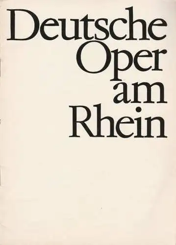 Deutsche Oper am Rhein-Theatergemeinschaft Düsseldorf-Duisburg, Grischa Barfuß, Rolf Trouwborst: Programmheft Carl Maria von Weber DER FREISCHÜTZ 29. April 1966 Spielzeit 1965 / 66 Heft XV (18). 