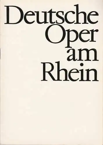 Deutsche Oper am Rhein-Theatergemeinschaft Düsseldorf-Duisburg, Grischa Barfuß, Rolf Trouwborst: Programmheft Giuseppe Verdi NABUCCO 24. Mai 1966 Spielzeit 1965 / 66 Heft XI (18). 