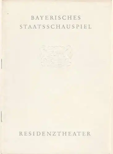 Bayerisches Staatsschauspiel, Helmut Henrichs, Dieter Hackemann, Rudolf Berz (Fotos): Programmheft Ludwig Thoma DREI EINAKTER Premiere 30. Dezember 1966 Residenztheater Spielzeit 1966 / 67 Heft 6 (18). 