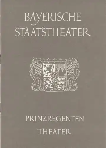 Bayerische Staatstheater, Rudolf Hartmann, Hermann Frieß, Herbert List, Emil Preetorius: Programmheft Wolfgang Amadeus Mozart DON GIOVANNI 1. Februar 1963 Prinzregenten Theater Spielzeit 1962 / 63 Heft 4 (18). 
