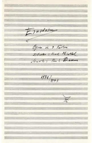 Deutsche Staatsoper  Berlin Deutsche Demokratische Republik, Werner Otto, Karl-Heinz Drescher, Andreas reinhard, Sigird Neef: Programmheft Paul Dessau EINSTEIN  25. Juni 1982 (18). 