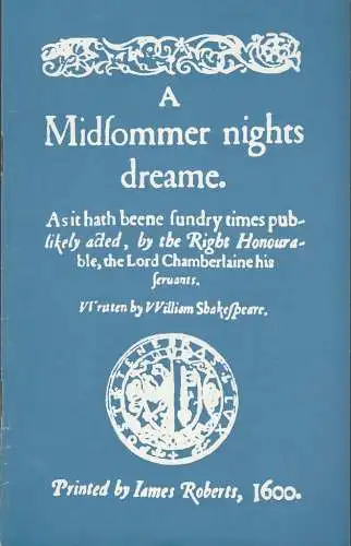 Staatstheater Dresden, Fred Larondelle, Hannes Fischer, Gerhard Piens, Erwin Döring ( Fotos ): Programmheft William Shakespeare A MIDSOMMER NIGHTS DREAM Premiere 7. Februar 1974 Großes Haus ( Ein Sommernachtstraum ) (18). 