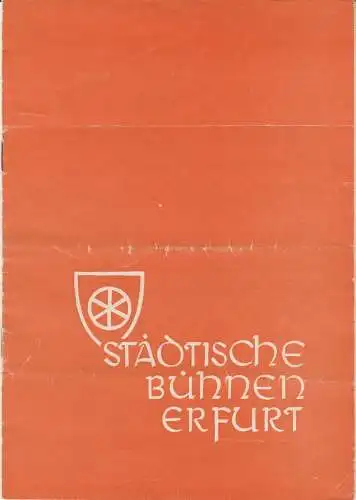 Städtische Bühnen Erfurt, Wilhelm Gröhl, Leo Berg, Eva Tietz: Programmheft Gaetano Donizetti DER LIEBESTRANK Spielzeit 1953 / 54 Heft 2 (18). 