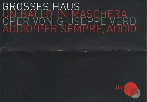 Theater Ulm, Andreas von Studnitz, Matthias Kaiser, Martin Kaufhold (Fotos): Programmheft Giuseppe Verdi UN BALLO IN MASCHERA Premiere 03. Dezember 2009 Grosses Haus Spielzeit 2009 / 2010  ( Maskenball ) (18). 
