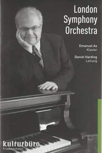 Kulturbüro Friedrichshafen, Franz Hoben, Lucia Sauter: Programmheft LONDON SYMPHONY ORCHESTRA EMANUEL AX / DANIEL HARDING 12. Dezember 2015 Friedrichshafen Graf-Zeppelin-Haus (18). 