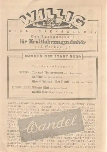 Bühnen der Stadt Gera, Walter Brandt: Programmheft Robert Ardrey LEUCHTFEUER ca. 1946 (18). 