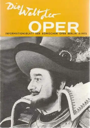 Komische Oper Berlin DDR, Stephan Stompor: DIE WELT DER OPER Informationsblatt der Komischen Oper 4 / 1973 (18). 