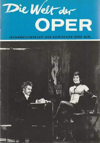 Komische Oper Berlin DDR, Stephan Stompor: DIE WELT DER OPER Informationsblatt der Komischen Oper 10 / 1975 (18). 