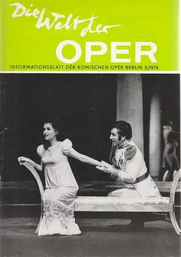 Komische Oper Berlin DDR, Stephan Stompor: DIE WELT DER OPER Informationsblatt der Komischen Oper 5 / 1974 (18). 
