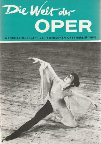 Komische Oper Berlin DDR, Stephan Stompor: DIE WELT DER OPER Informationsblatt der Komischen Oper 7 / 1975 (18). 