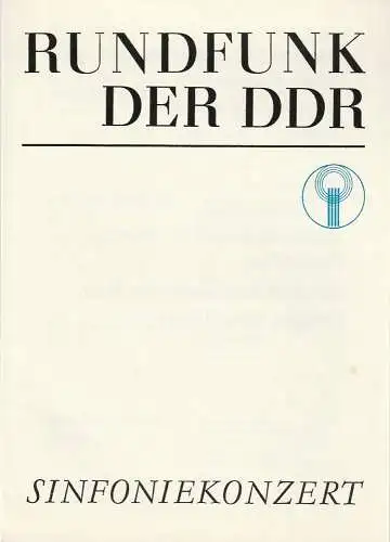 Rundfunk der DDR: Programmheft RUNDFUNK DER DDR SINFONIEKONZERT  5. ANRECHTSKONZERT HAYDN-STRAWINSKY ZYKLUS 8. März 1982 Metropol-Theater (18). 