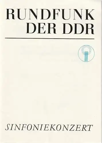 Rundfunk der DDR: Programmheft RUNDFUNK DER DDR SINFONIEKONZERT  2. ANRECHTSKONZERT 14. Januar 1980 Metropol-Theater (18). 