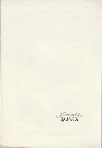 Komische Oper Berlin: Programmheft  BALLETT DER MOHR VON VENEDIG / LA MER / JEU DE CARTES Premiere 5. April 1969 (18). 