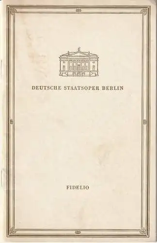 Deutsche Staatsoper Berlin, Werner Otto: Programmheft Ludwig van Beethoven FIDELIO 24. November 1956 (18). 