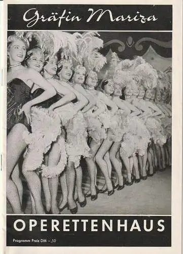 Operettenhaus Hamburg, Walter Hochtritt: Programmheft Emmerich Kalman GRÄFIN MARIZA September / Oktober 1958 (18). 