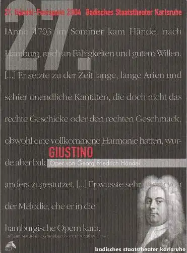 Badisches Staatstheater Karlsruhe, Günter Könemann, Wilhelm Kappler, Rudolf Haus, Uwe Pierstorff: Programmheft Georg Friedrich Händel RINALDO Spielzeit 1984 / 85 (18). 
