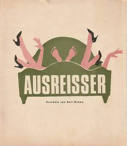 Komödie am Kurfürstendamm,Direktion Hans Wölffer,  Christian Wölffer, Wolfgang H. Koch (Fotos): Programmheft Neil Simon AUSREISSER Spielzeit 1965 / 66   ( Come blow your Horn ) (18). 