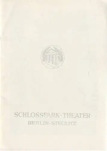 Schlosspark Theater, Boleslaw Barlog, Albert Beßler: Programmheft James Saunders EIN DUFT VON BLUMEN Spielzeit 1964 / 65 Heft 129  (A scent of Flowers ) (18). 