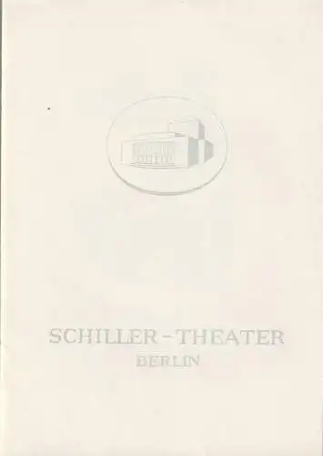 Schiller-Theater, Boleslaw Barlog, Albert Beßler: Programmheft Jean Anouilh BECKET oder DIE EHRE GOTTES Spielzeit 1962 / 63 Heft 101 (18). 