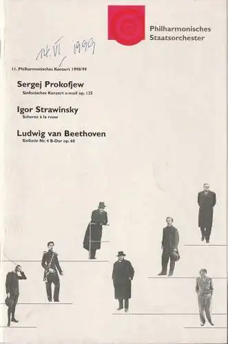 Philharmonisches Staatorchester, Ingo Metzmacher, Albin Hänseroth, Christoph Becher, Annedore Cordes: Programmheft PHILHARMONISCHES STAATSORCHESTER II. PHILHARMONISCHES KONZERT 13. + 14. Juni 1999 Musikhalle ( Laeisz-Halle ) (18). 