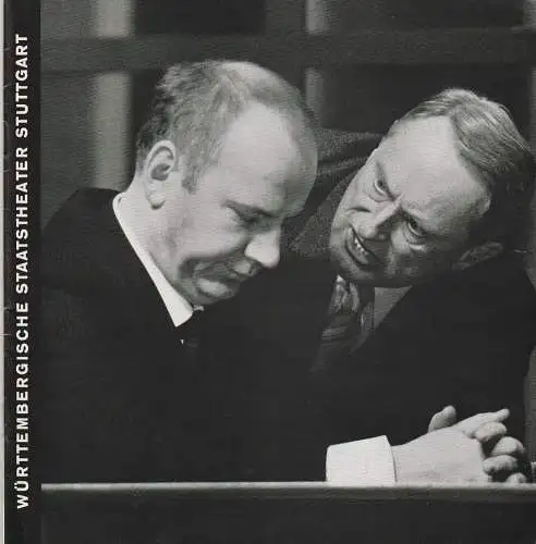Generalintendanz der Württembergischen Staatstheater Stuttgart, Jörg Wehmeier, Gottfried Greiffenhagen, Bruno Hitz: Programmheft WÜRTTEMBERGISCHE STAATSTHEATER STUTTGART SZENENFOTOS AUS DEN PREMIEREN DER Spielzeit 1969 / 70 (18). 