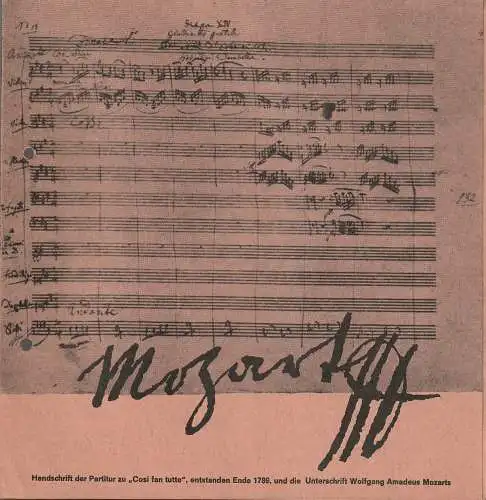 WürttembergischeStaatstheater Stuttgart, Jörg Wehmeier, Hanns Rückle, Eberhart Uebe, Gerd Richter: Programmheft Wolfgang Amadeus Mozart COSI FAN TUTTE 7. Oktober 1965 Großes Haus (18). 