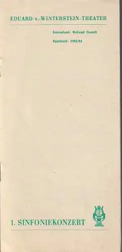 Eduard-von-Winterstein-Theater Annaberg, Roland  Gandt, Hans-Georg Keferstein: Programmheft 1. SINFONIEKONZERT ORCHESTER DES EDUARD-VON-WINTERSTEIN-THEATERS 12. September 1983 Spielzeit 1983 / 84 (18). 