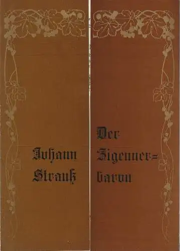 Eduard-von-Winterstein-Theater Annaberg, Regina Brauer, Jürgen Banse: Programmheft Johann Strauß DER ZIGEUNERBARON Premiere 22. März 1987 Spielzeit 1986 / 87 Heft 13 (18). 
