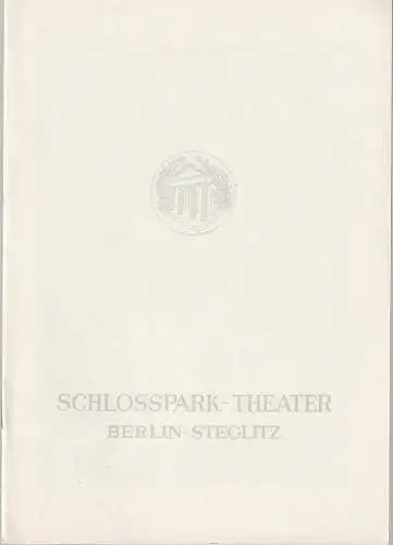 Schlosspark Theater Berlin-Steglitz, Boleslaw Barlog, Alfred Beßler: Programmheft James Saunders EIN DUFT VON BLUMEN Spielzeit 1964 / 65 Heft 129 (18). 