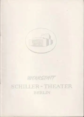 Schiller-Theater Werkstatt, Boleslaw Barlog, Albert Beßler: Programmheft Samuel Beckett DAS LETZTE BAND / Edward Albee DIE ZOO-GESCHICHTE Spielzeit 1960 / 61 Heft 89 (18). 