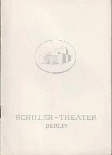Schiller-Theater, Boleslaw Barlog, Albert Beßler: Programmheft Gotthold Ephraim Lessing NATHAN DER WEISE Spielzeit 1961 / 62 Heft 116 (18). 