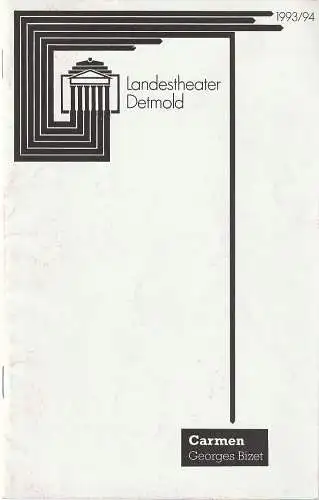 Landestheater Detmold, Ulf Reiher, Elisabeth Wirtz: Programmheft Georges Bizet CARMEN Premiere 9. Oktober 1993 Spielzeit 1993 / 94 Heft 4 (18). 
