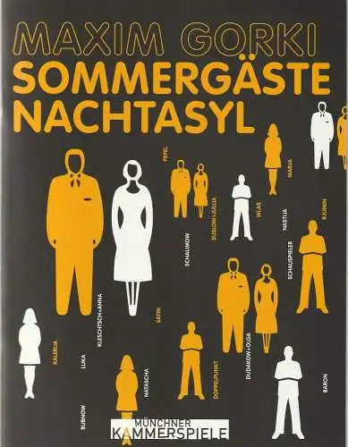 Münchner Kammerspiele, Julia Lochte, Christiane Schneider, Siegfried Lederer, Matthias Günther, Arno Declair (Probenfotos): Programmheft Maxim Gorki  SOMMERGÄSTE / NACHTASYL 30. April 2010 Schauspielhaus Spielzeit 2009 / 10 (18). 