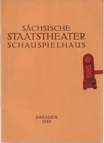Verwaltung der Sächsischen Staatstheater  Ursula Richter (Fotos): Programmheft Otto Erler DER GALGENSTRICK  9. Januar 1925 Schauspielhaus Dresden (18). 