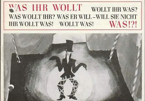 Landesbühnen Sachsen, Alfred Lübke, Rosemarie Dietrich, Katrin Jung, Petra Löser: Programmheft William Shakespeare WAS IHR WOLLT Premiere 28. + 29. Januar 1984 Spielzeit 1983 / 84 Heft 6 (18). 