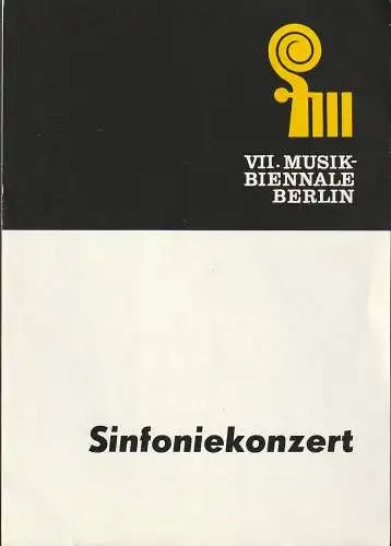 Verband der Komponisten und Musikwissenschaftler der DDR, Ingeborh Allihn: Programmheft SINFONIEKONZERT STÄDTISCHES ORCHESTER KARL-MARX-STADT 18. Februar 1979 Volksbühne  VII. Musik -Biennale Berlin (18). 