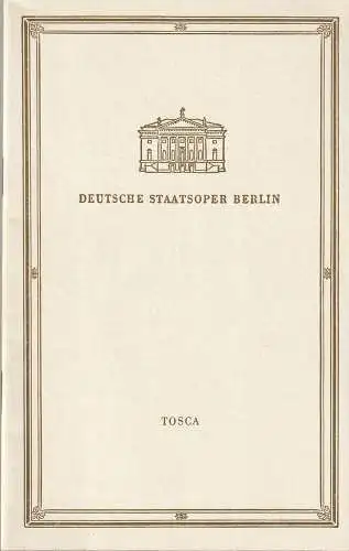 Deutsche Staatsoper Berlin, Günter Rimkus: Programmheft Giacomo Puccini TOSCA 4. März 1958 (18). 