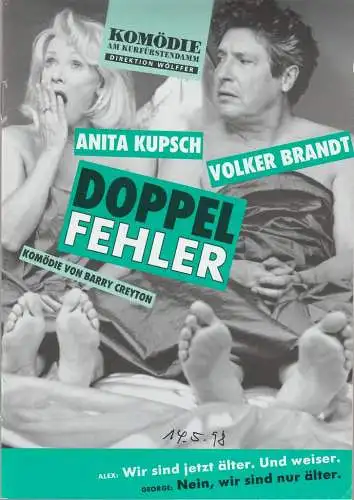 Komödie am Kurfürstendamm, Direktion Wölffer, Karin Schindler, Beatrix Ross, Sigrid Frotscher: Programmheft Barry Creyton DOPPELFEHLER (18). 