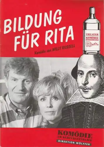 Komödie am Kurfürstendamm, Direktion Wölffer, Katrin Schindler, Beatrix Ross: Programmheft Willy Russell BILDUNG FÜR RITA  Spielzeit 1996 / 1997 (18). 
