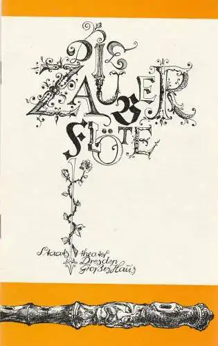 Staatsoper Dresden, Eberhard Schmidt, Vincek und Peter Sykora ( Illustrationen ): Programmheft Wolfgang Amadeus Mozart DIE ZAUBERFLÖTE Spielzeit 1983 / 84 (18). 