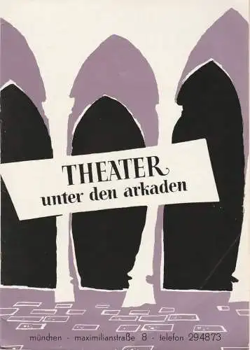 Theater unter den Arkaden München, Martin Katz: Programmheft Francois Campaux BEI MADAME WIRD GELÄUTET (18). 