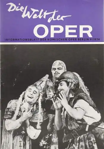 Komische Oper Berlin DDR, Stephan Stompor: DIE WELT DER OPER Informationsblatt der Komischen Oper 9 / 1974 (18). 