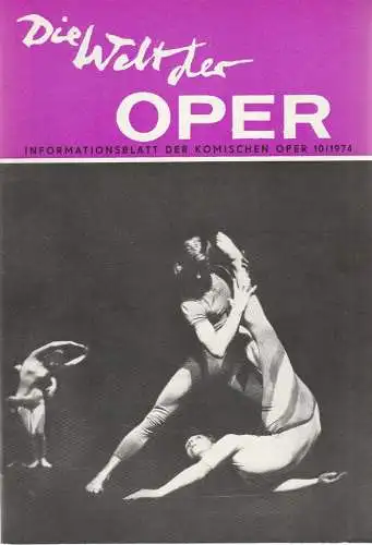 Komische Oper Berlin DDR, Stephan Stompor: DIE WELT DER OPER Informationsblatt der Komischen Oper 10 / 1974 (18). 
