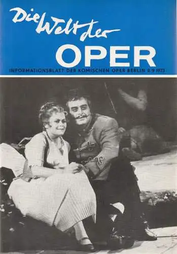 Komische Oper Berlin DDR, Stephan Stompor: DIE WELT DER OPER Informationsblatt der Komischen Oper 8 / 9 1973 (18). 