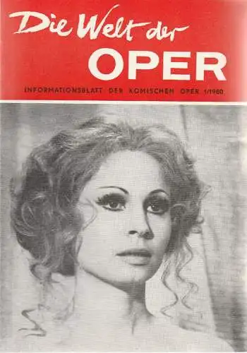 Komische Oper Berlin DDR, Stephan Stompor: DIE WELT DER OPER Informationsblatt der Komischen Oper 1 / 1980 (18). 