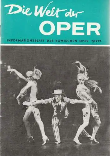 Komische Oper Berlin DDR, Stephan Stompor: DIE WELT DER OPER Informationsblatt der Komischen Oper 7 / 1977 (18). 